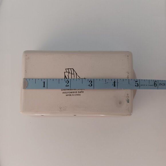 Nantucket Mini Bread Loaf Pan Ceramic Baking Christmas Reindeer White Blue Gifts - Picture 9 of 12